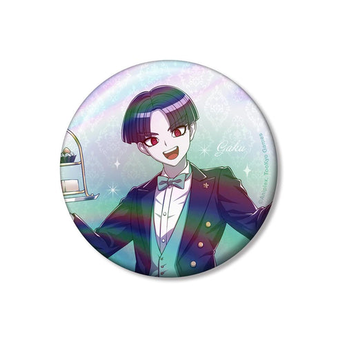 『HUNDRED LINE -最終防衛学園-』描き下ろし 丸子楽 執事ver. 75mmオーロラ缶バッジ